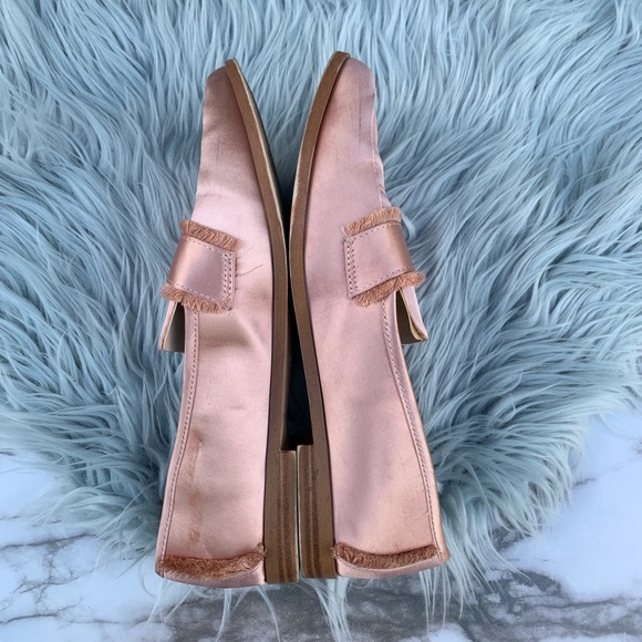 SOLD✨ZARA satin pink frayed Loafer flat - Picture 3 of 8